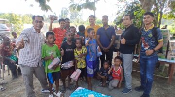 Sambangi Kampung Harapan, Polda Papua Tengah Salurkan Bantuan dan Bangun Kemitraan dengan Pemuda